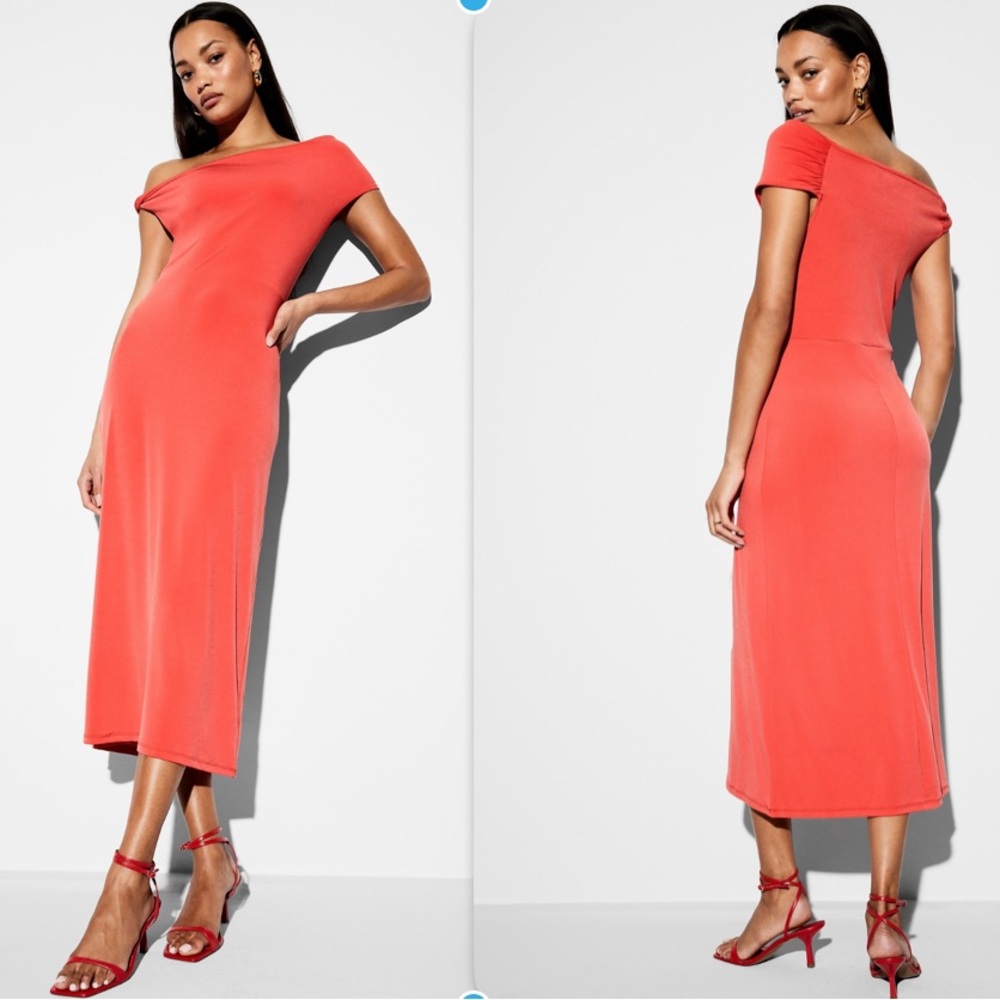 Old Navy ‘The Occasion’ One Shoulder Dress in Vibrant Coral-M:  NWT